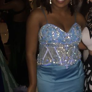 Prom Dress Sparkly Blue Mermaid
